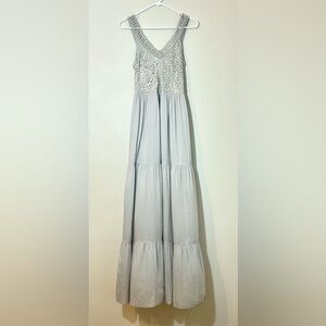 Sundance Maxi Dress Gray Embroidered Sequins Sleeveless Lined New Womens XS